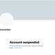 A screenshot of the "Account suspended" notice on @vandalibm's account is shown.